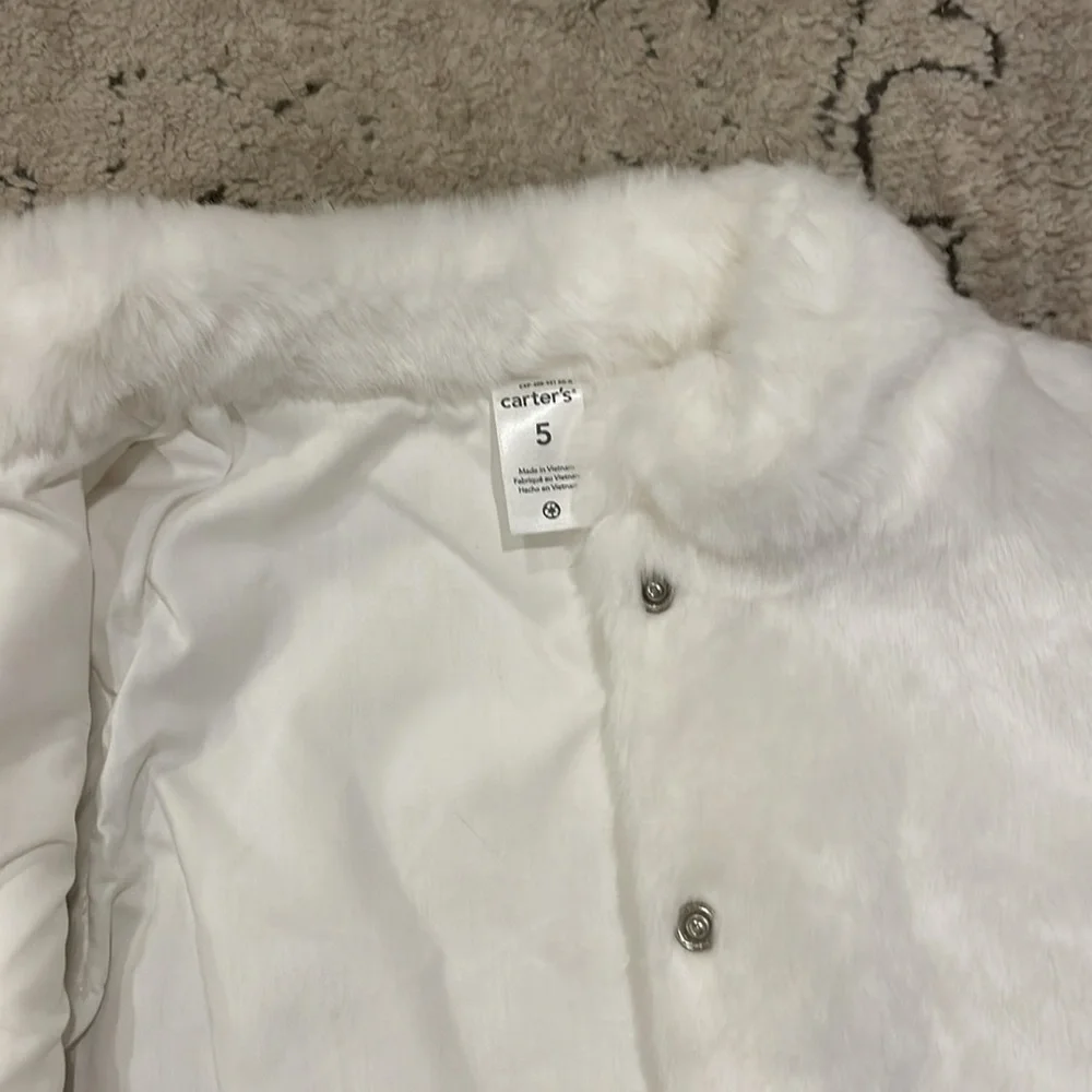 Carter's White Furry Vest for Kids